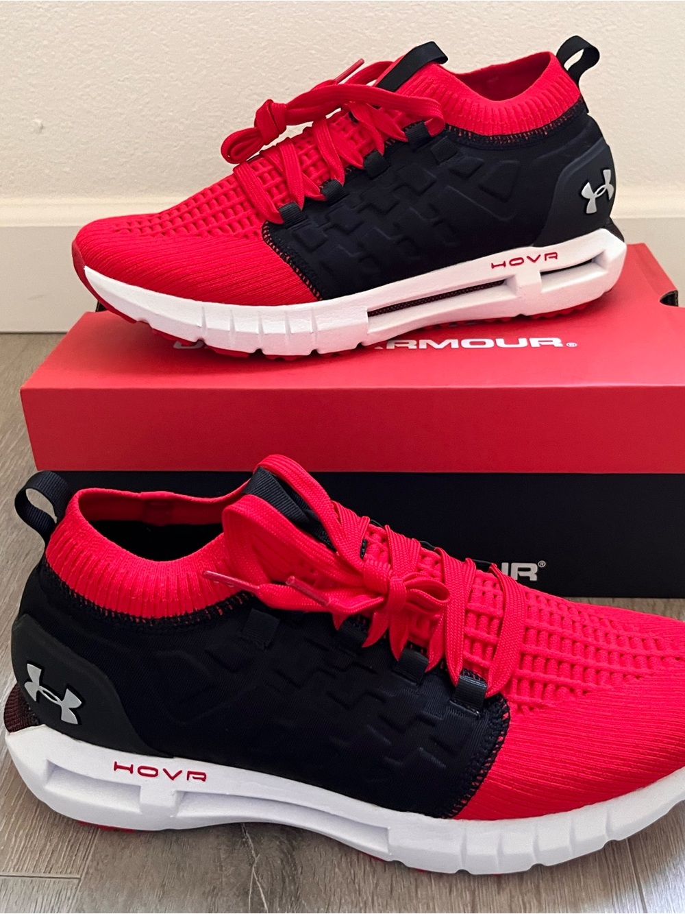 Under Armour Red & Black HOVR Knit Training Shoes